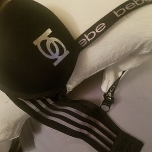 Bebe Black and Silver Bra